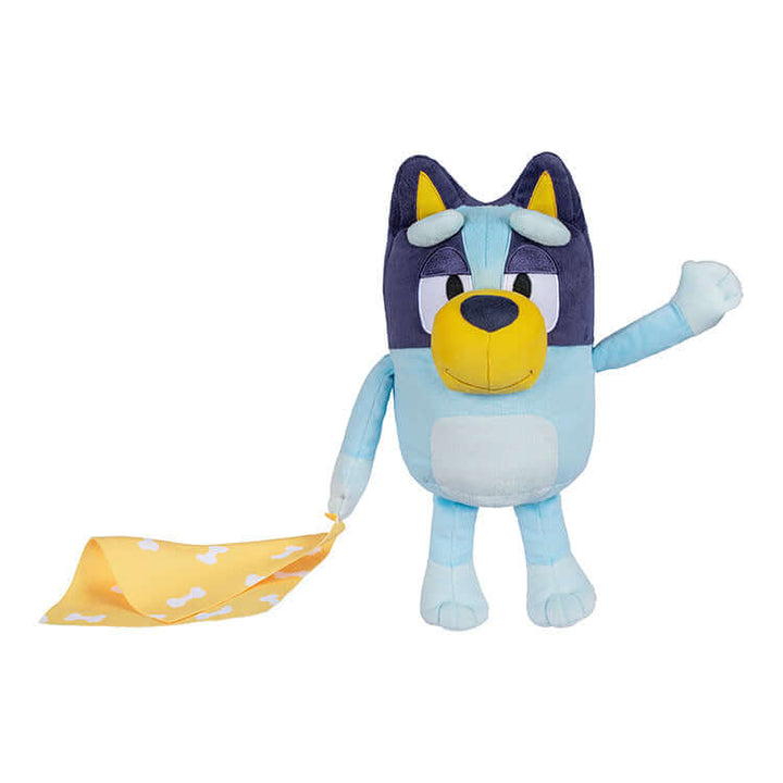 Bluey S11 Sleepytime plush toy holding a blanket with sleepy eyes, multilingual sound effects for bedtime play.