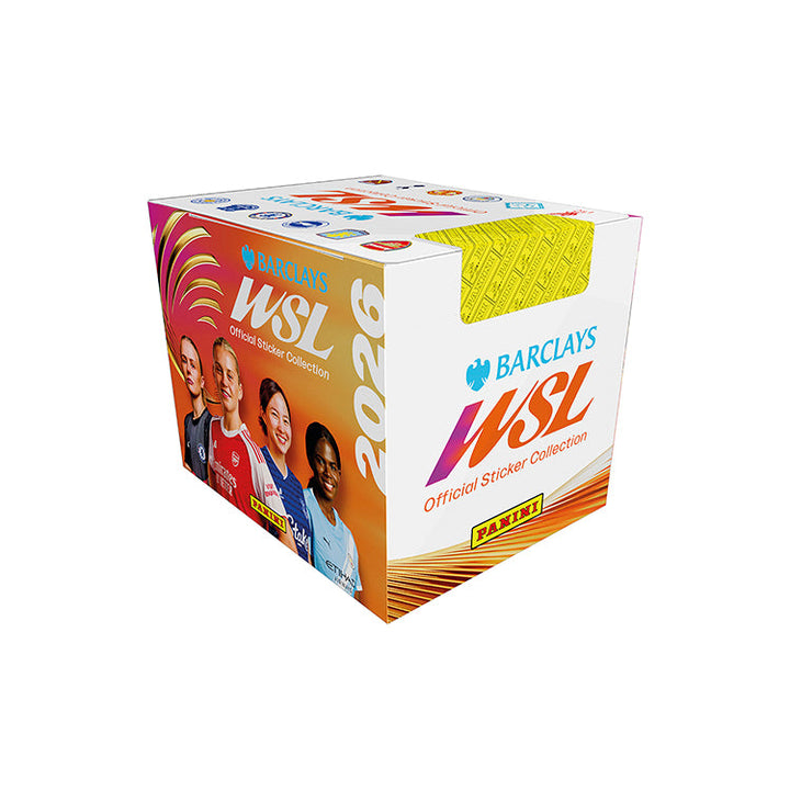 Barclays Women's Super League Sticker Collection 2026 official box featuring players from the league.