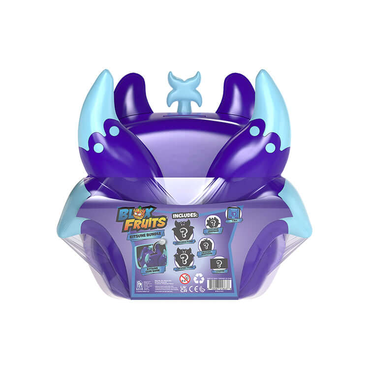 Blox Fruits Series 3 Kitsune Collector Bundle storage container featuring vibrant purple design and surprise reveals.