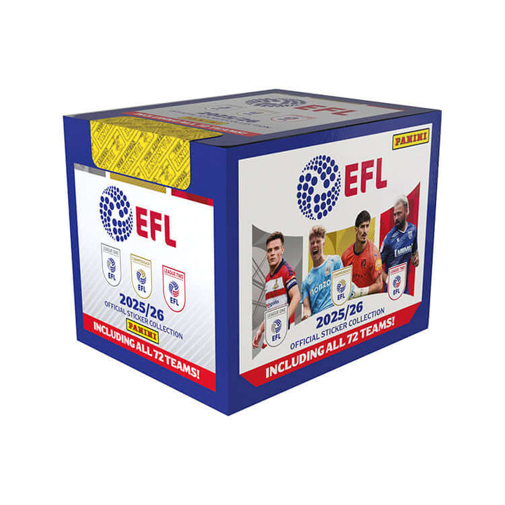 EFL 2025/26 Sticker Collection box featuring players from all 72 teams by Panini.