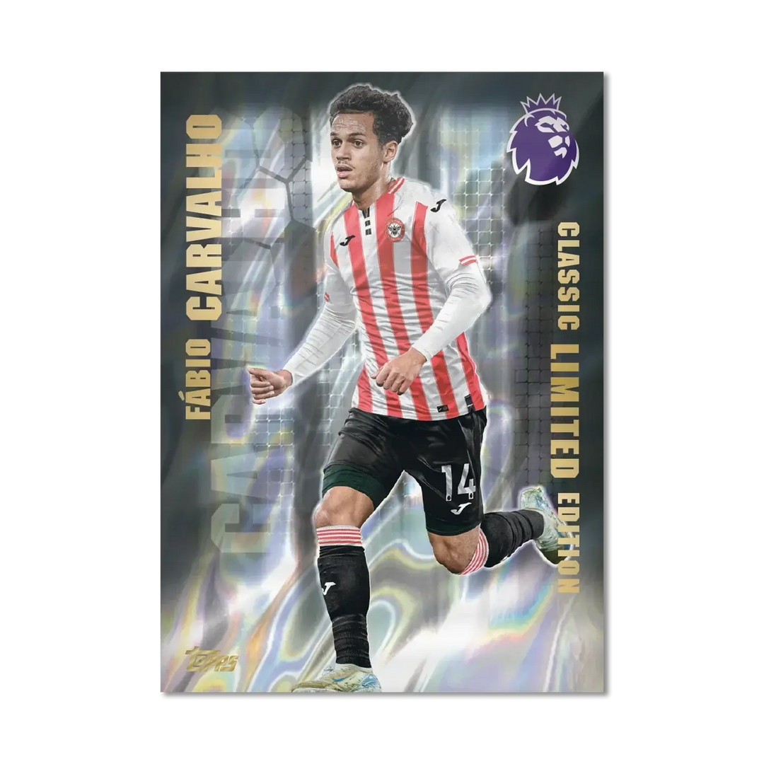 Fabio Carvalho Topps Premier League Classic Limited Edition trading card featuring player in action.