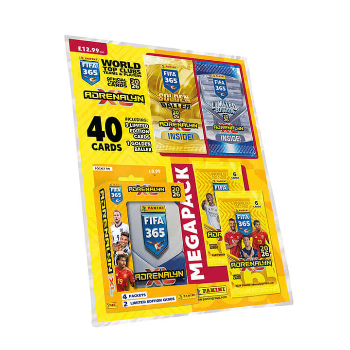 FIFA 365 2025/26 Adrenalyn XL Trading Card Collection Megapack with 40 cards and limited editions.