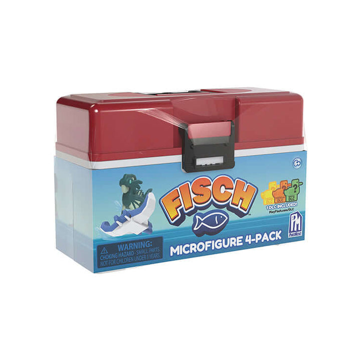 Fisch Microfigure 4-Pack tacklebox with colorful design, perfect for collecting sea creature microfigures.