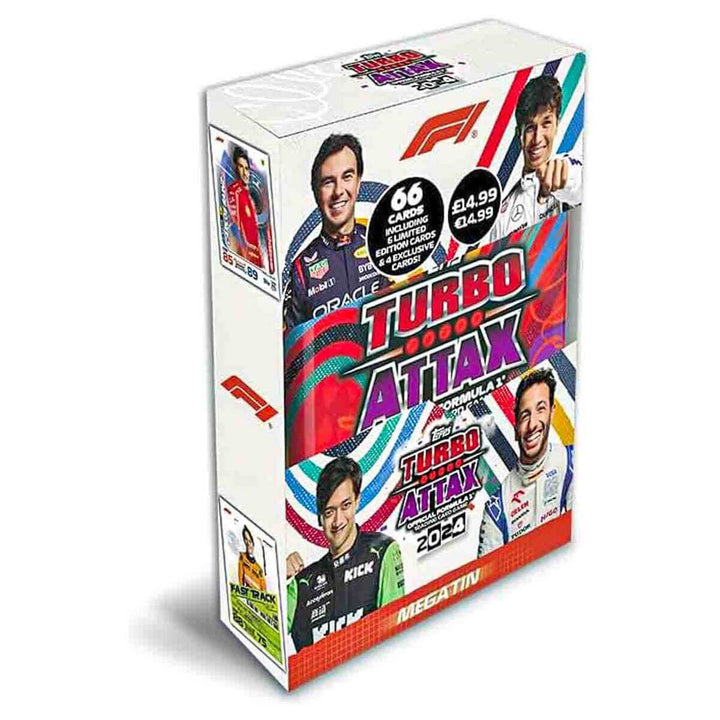 Turbo Attax Official Formula 1 Trading Card Game 2024 Revved Up Mega Tin Box with 66 Cards