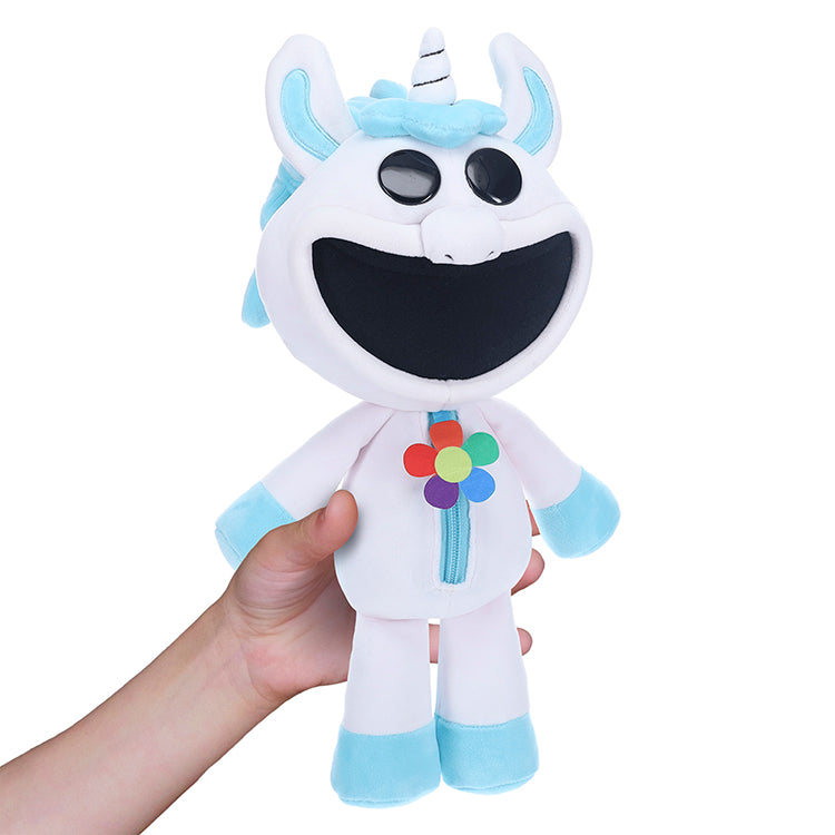 CraftyCorn Deluxe Plush from Poppy Playtime Series 3, smiling unicorn plush toy, 12 inches, high-quality fabric.