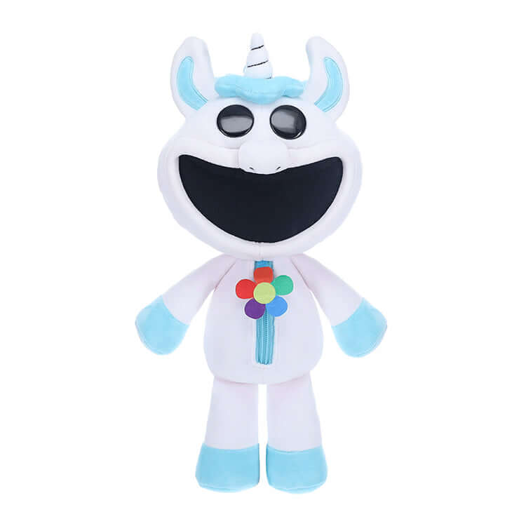 CraftyCorn 12" Deluxe Plush from Poppy Playtime, smiling unicorn toy with colorful details and soft fabric.