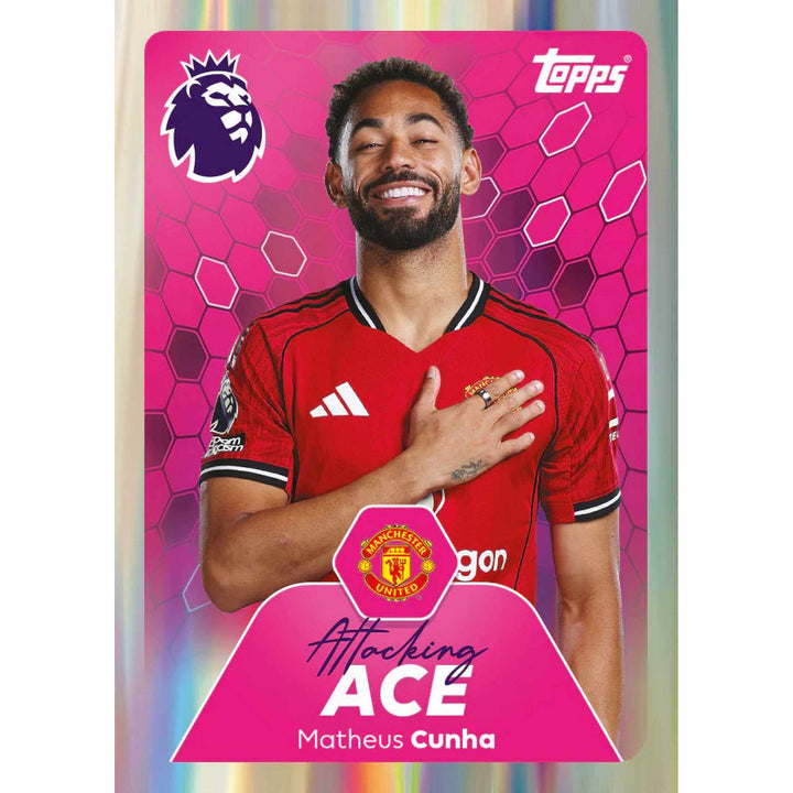 Premier League 2026 Stickers Mini Tin Matheus Cunha Attacking Ace collectible sticker