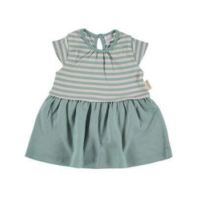 Petit Oh! Dress and Nappy Cover Colour: Green And Sand Age: 3-6 Months clothing Earthlets