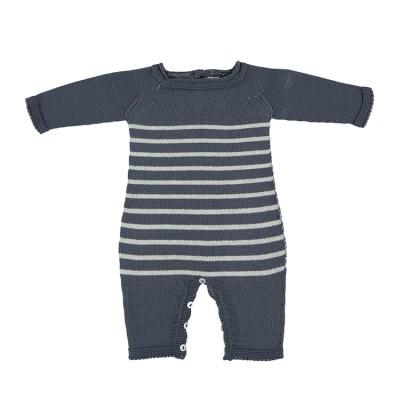 Petit Oh!Knitted RomperColour: Grey StripesGender: unisexAge: 3-6 MonthsclothingEarthlets
