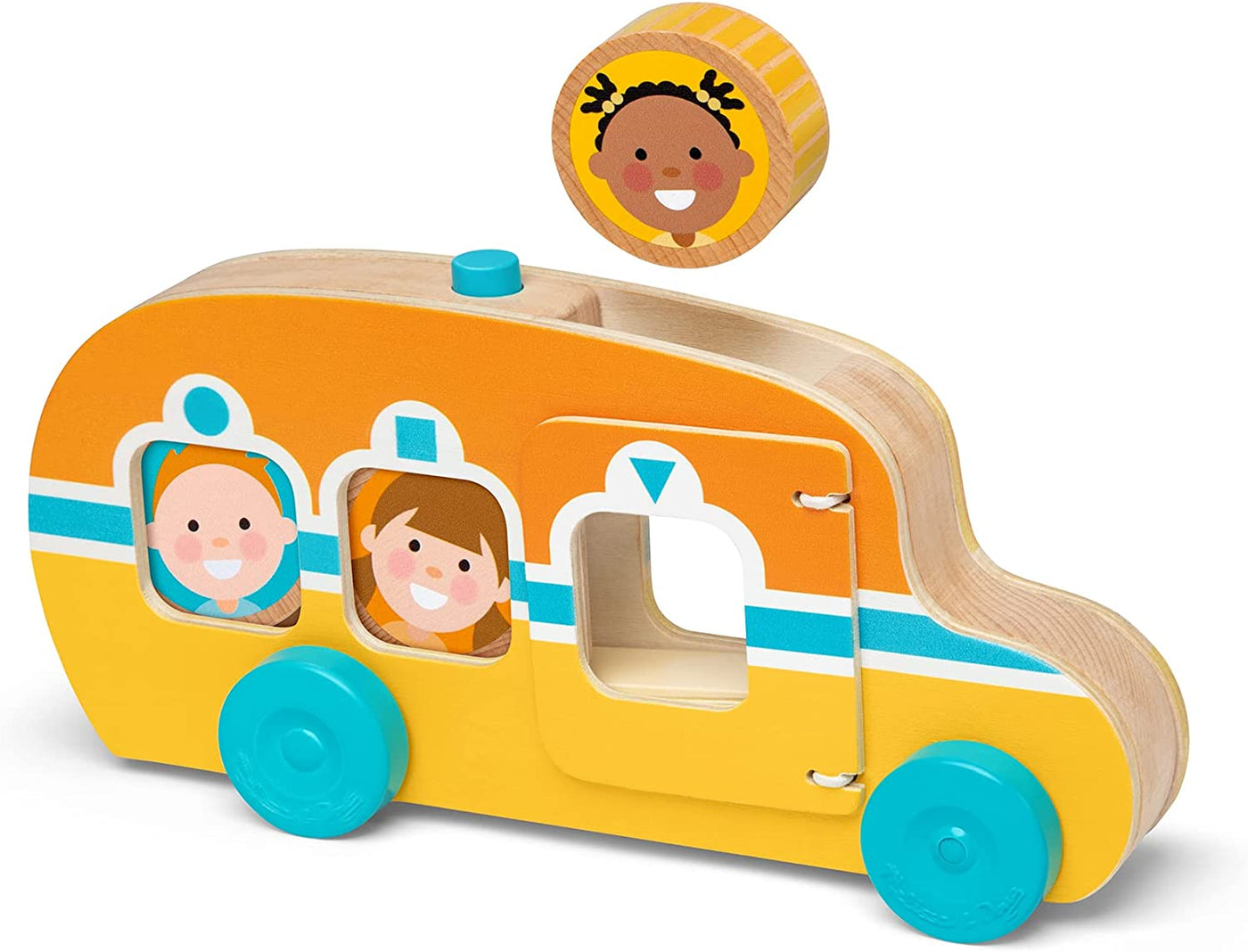 Melissa & DougGO Tots Wooden toy with Collectible CharactersToy: Race BusEarthlets