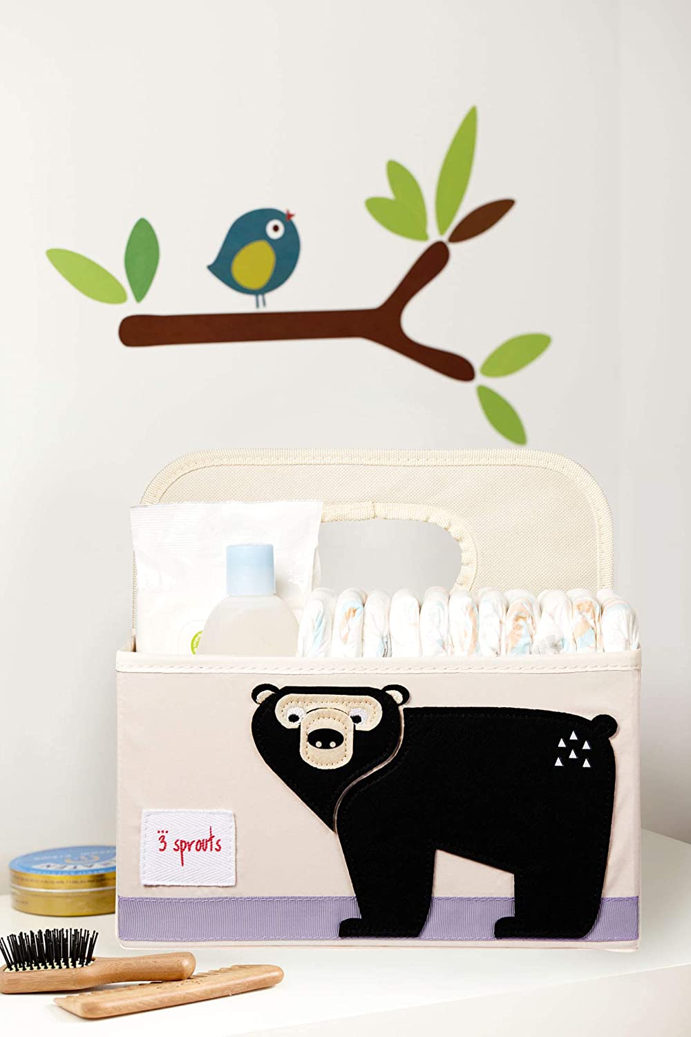 3 SproutsBaby Nappy Caddy - Organiser Basket for NurseryColour Name: Whalefurniture storageEarthlets