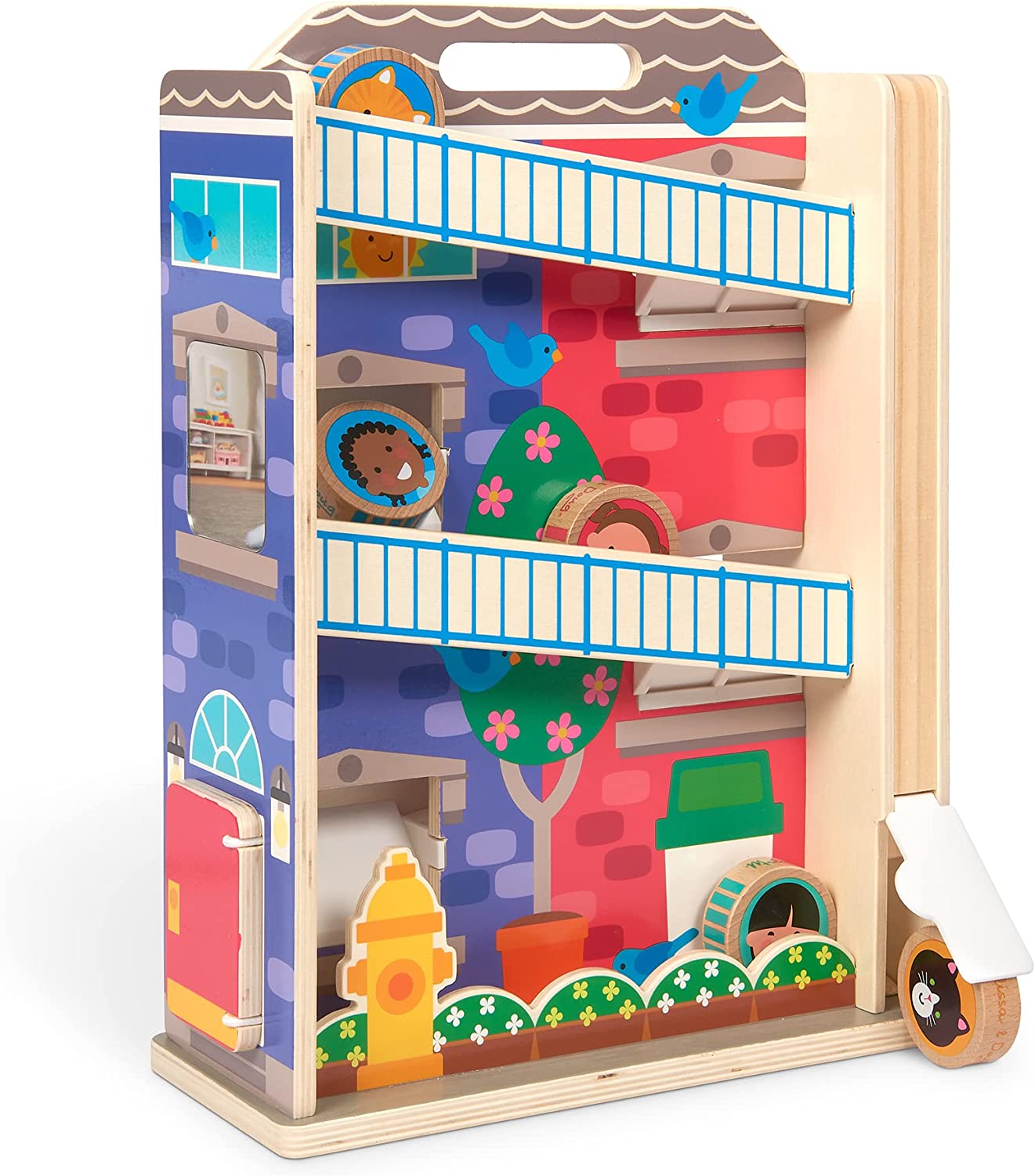 Melissa & DougGO Tots Wooden toy with Collectible CharactersToy: Wooden Town House TumbleEarthlets