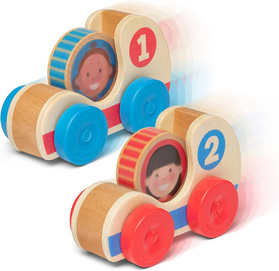 Melissa & DougGO Tots Wooden toy with Collectible CharactersToy: Race CarsEarthlets