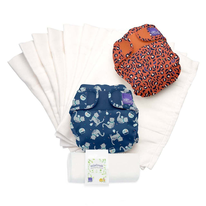 Bambino Mio Mioduo Reusable Nappy Set Pet Party Colour: Pet Party B Size: Size 1 reusable nappies Earthlets