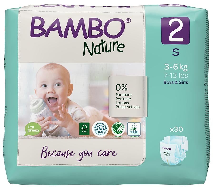 Bambo NatureSize 2 Nappies - 22 packdisposable nappies size 2Earthlets
