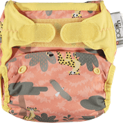 Close Parent Pop-in Bamboo Nappy Pattern - Tabs Colour: Cheetah reusable nappies Earthlets