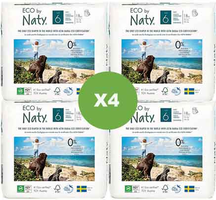 NatySize 6 Pull Up Pants - 18 packMulti Pack: 4disposable nappies size 6Earthlets