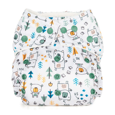 Baba + BooOne Size Reusable Nappy - PrintsColour: You and mereusable nappies all in one nappiesEarthlets