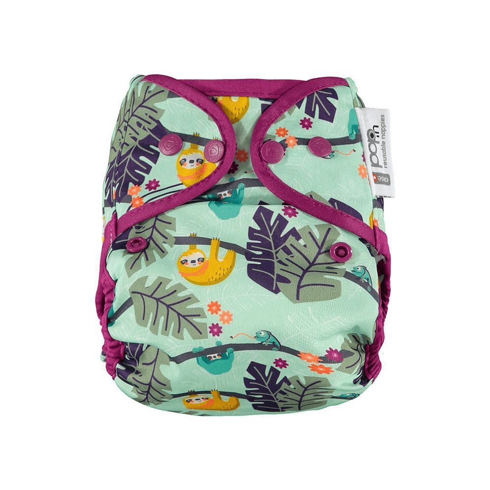 Close Parent Pop-in Nappy Wrap Popper Colour: Sloth reusable nappies Earthlets