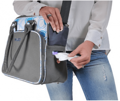 DookyChanging Bag with Pull and Wipe Aqua Circleschanging change bagsEarthlets