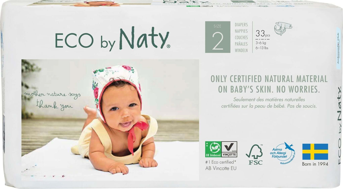 Naty Size 2 Eco Nappies - 33 pack Multi Pack: 1 disposable nappies size 2 Earthlets