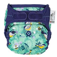 Close Parent Pop-in Bamboo Nappy Pattern - Tabs Colour: Round The Garden reusable nappies Earthlets