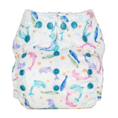 Baba + Boo One Size Reusable Nappy - Prints Colour: Dandelion reusable nappies all in one nappies Earthlets