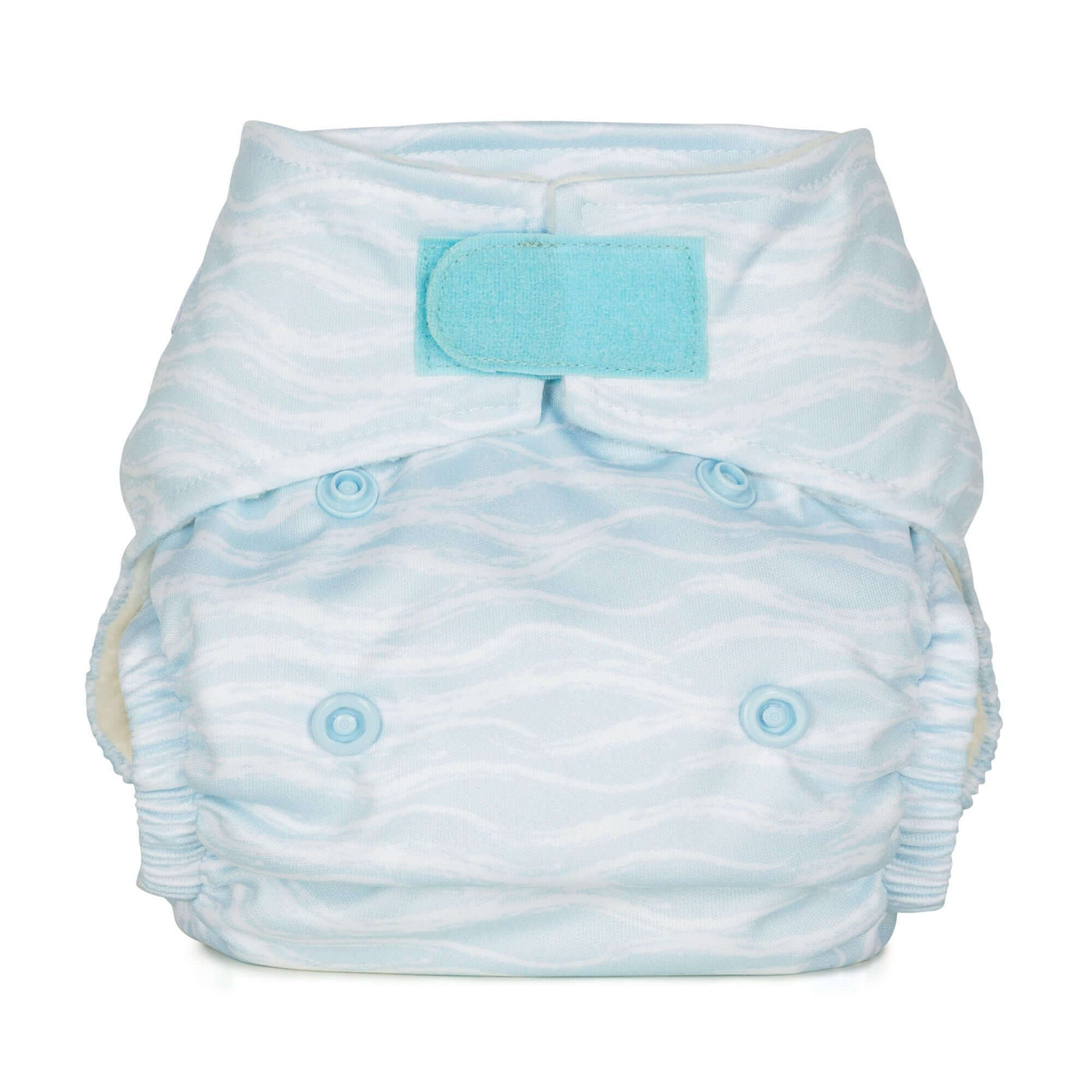 Baba + Boo Newborn Reusable Nappy - Prints Colour: Waves reusable nappies all in one nappies Earthlets