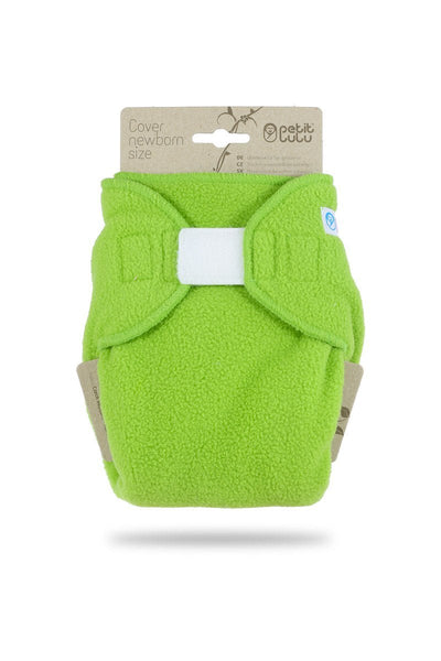 Petit LuluVelcro Fleece Cover - NewbornColour: Greenreusable nappiesEarthlets