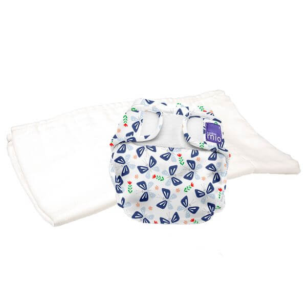 Bambino Mio Mioduo Two-Piece Nappy Size: Size 1 Colour: Butterfly Bloom reusable nappies Earthlets