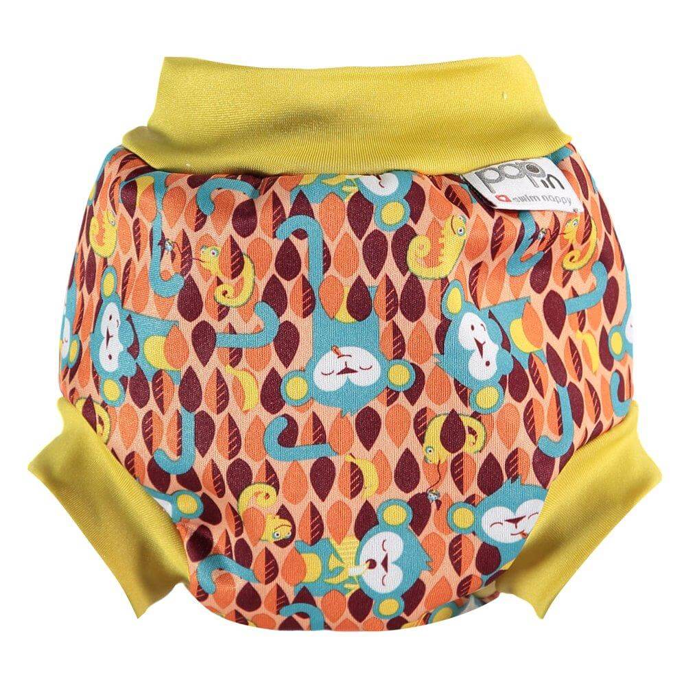 Close Parent Swim Nappy Colour: Monkey Size: Medium reusable swim nappies Earthlets