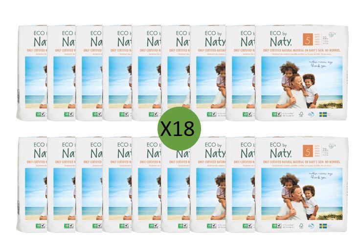 NatySize 5 Nappies - 22 packMulti Pack: 18disposable nappies size 5Earthlets