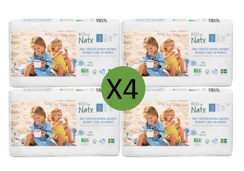NatySize 3 Nappies Eco Pack - 50 packMulti Pack: 4disposable nappies size 3Earthlets