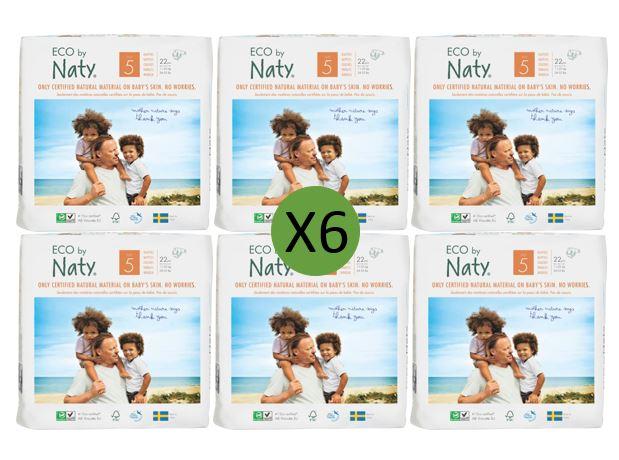 NatySize 5 Nappies - 22 packMulti Pack: 6disposable nappies size 5Earthlets
