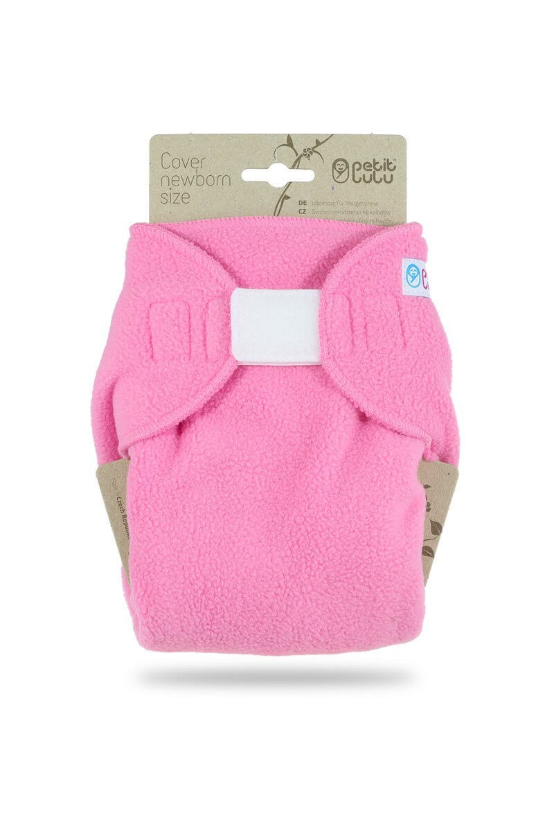 Petit LuluVelcro Fleece Cover - NewbornColour: Pinkreusable nappiesEarthlets